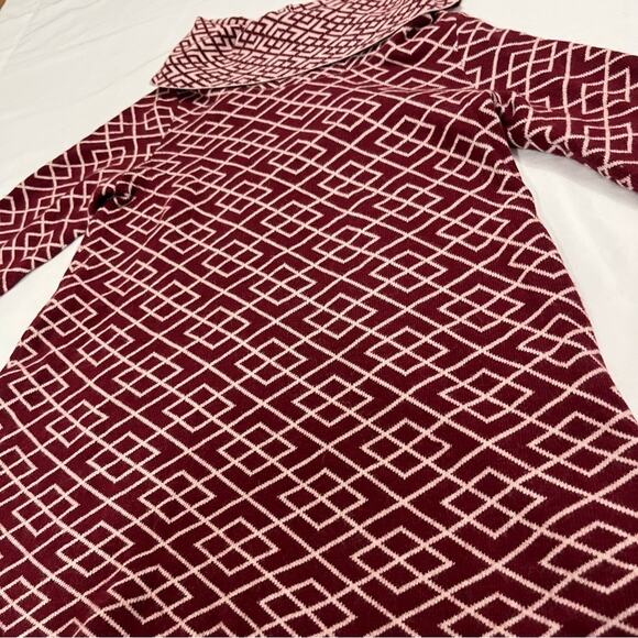 Anthropologie Moth Galena Cowl Neck Sweater Tunic Geomatric Alpaca Blend Size XS - Picture 3 of 9